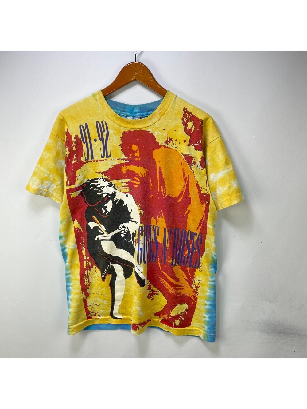Vintage 90s Guns N Roses Tour T Shirt Large Liquid Blue